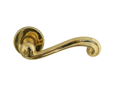 ITALIAN DESIGN - VERBENA - Brass door handle on rose _ Fama International